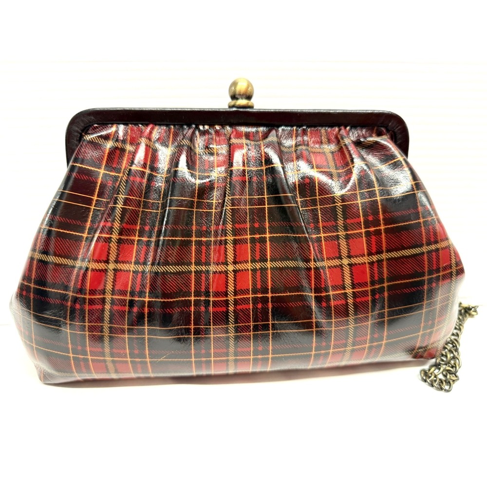 Patricia Nash Bag 11"x7"x2" EALING Leather Frame Crossbody BLUE GREEN TARTAN NEW